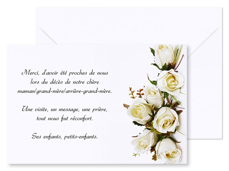 papier cartes remerciement