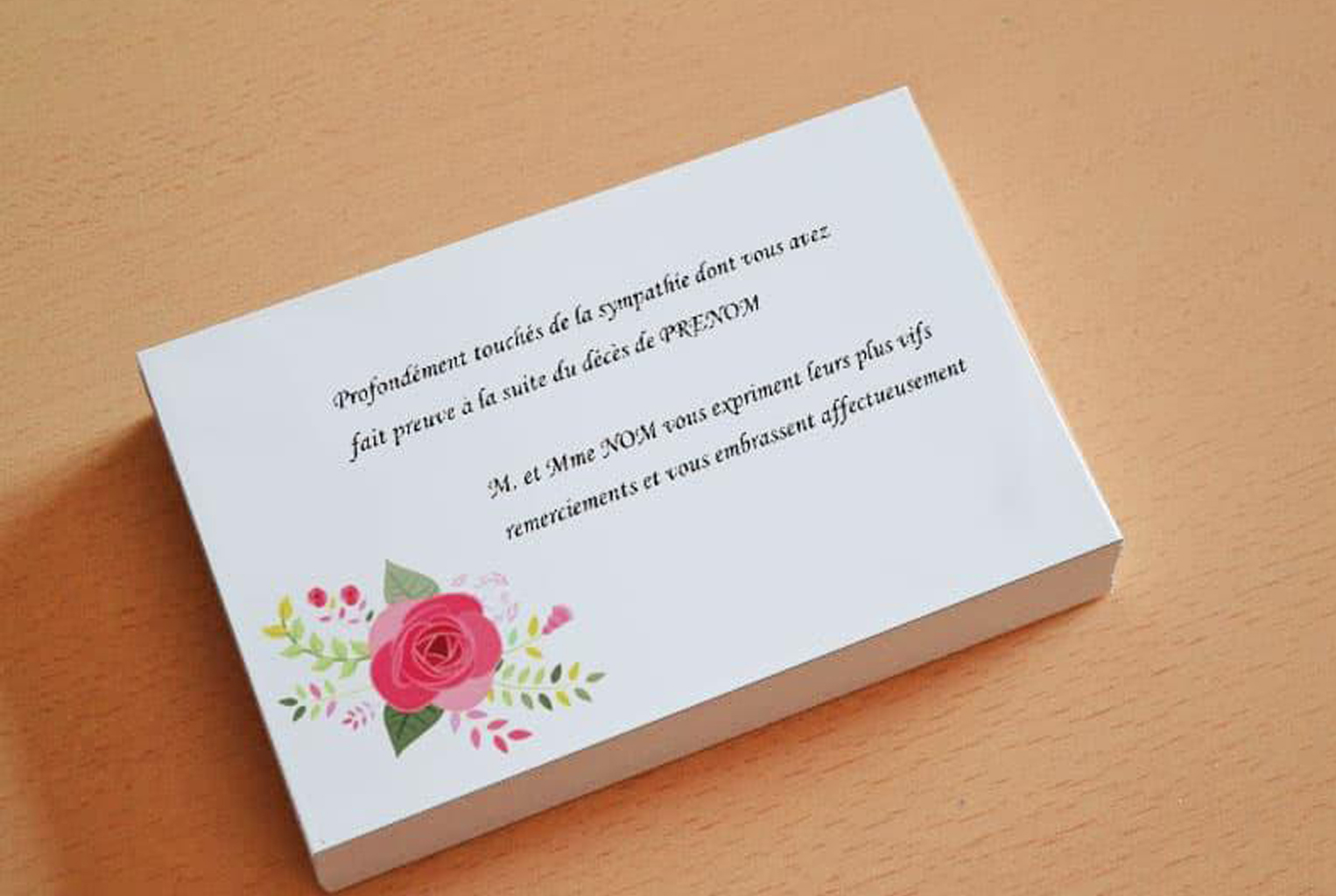 cartes de remerciement personnalisées