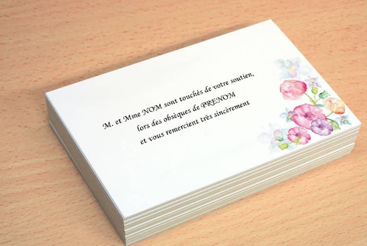 cartes de remerciement impression