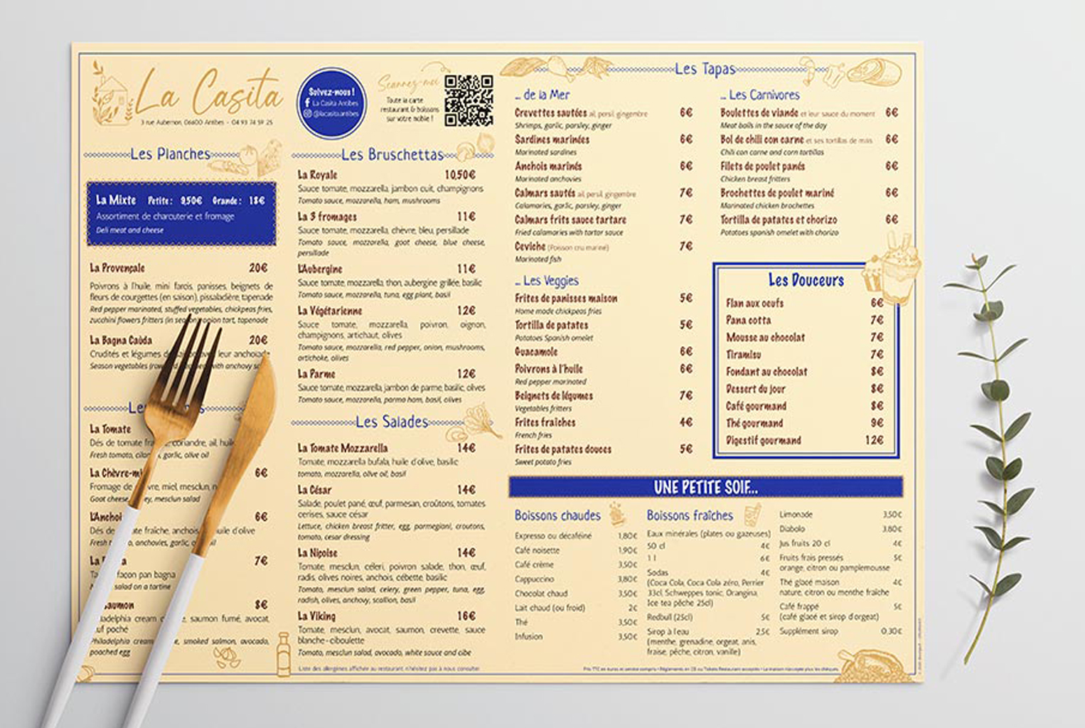 menus restaurant design